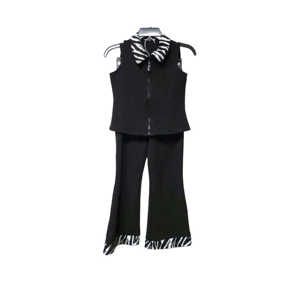 Y2K My Michelle zebra print halter top and flare pants . youth size 12